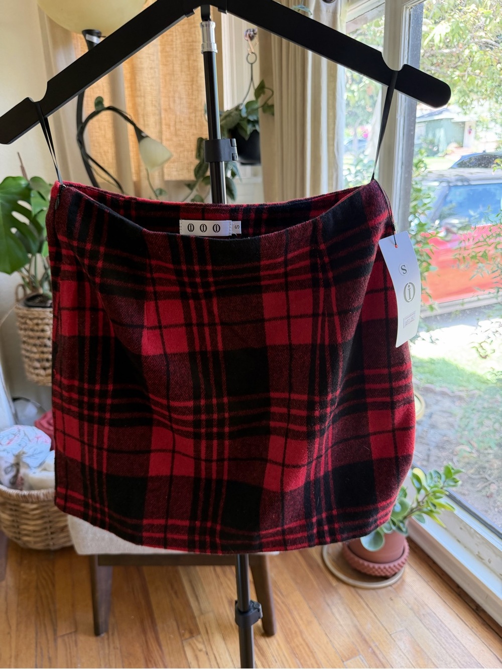 NWT Plaid Mini Skirt - Red & Black